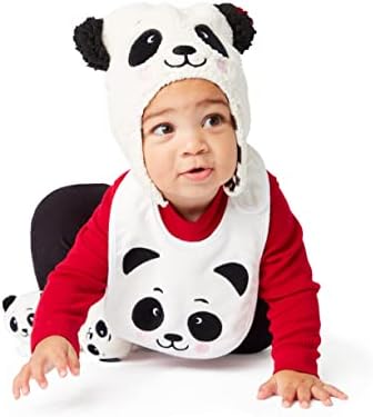 Enesco Unisex Baby Izzy и Oliver Ново новороденче панда карактер Супер мека зимска ладна временска капа, бела, 0-12 месеци САД