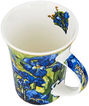 Кармани, 12 мл Винсент ван Гог ириси Прекрасна чаша со чаша сина Ирис/350 мл, порцелански чај чај кафе во кутија за подароци, декор уметнички