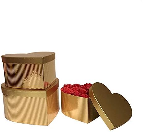 JDCMYK 3PCS/Поставете кутија за пакување со цвеќиња од злато/сребрена форма на срцето, 2021 година, пристигнала кутија за подароци на Хенксгинг,