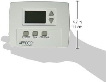 PECO TA180-001 3 Програмабилен термостат на вентилаторот за брзина, 1H/1C, линиски напон, бело