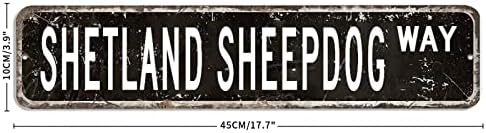 Шетленд овци од метал знак Шетленд Шепдог знак Шетленд Шепдог Прилагодено уличен знак Шетленд Шепдогретро wallидна уметност wallид закачалка