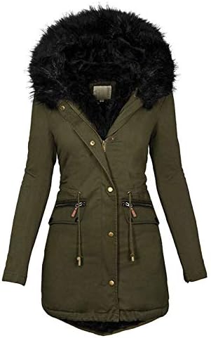 Зимски палта за жени плус големина со големина пуфер јакна дебело топло руно наредено паркичка со качулка, лабава подолу палто