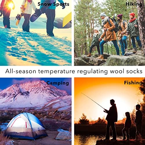 ДГ Хил 3 пара 80% мерино волна чорапи за мажи и жени топли термички волна чорапи за пешачење во стилот на екипажот Влага влага