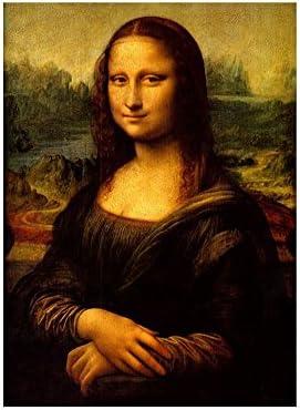 АЛОНЛИН АРТ - Мона Лиза од Леонардо да Винчи | Печатете на памучно платно | Подготвени за рамка | 31 x43 - 79x108cm |