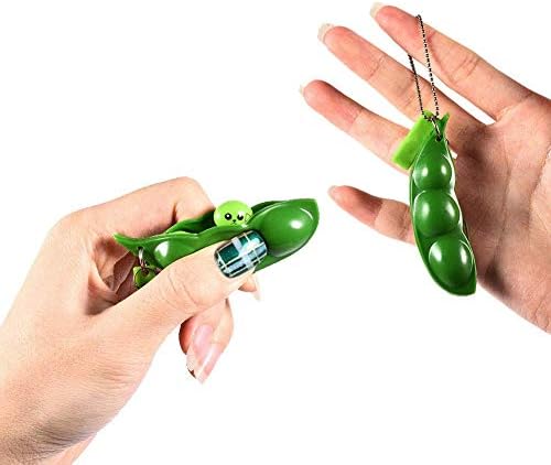 Anpole 5 пакет Peapod Fidget играчка, стискате-грав Edamame Peape Peaper Peapper Keyring Keyyring Exturusity Bean Pea Pea Pea Peabe, соја,