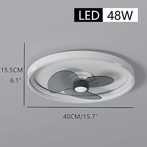 Yicoming 48W/60W модерна тавана за дневна соба со светла Полу-Flush Mount Ultra Think Fan Lamps Stepless Dimming Light за декорација на