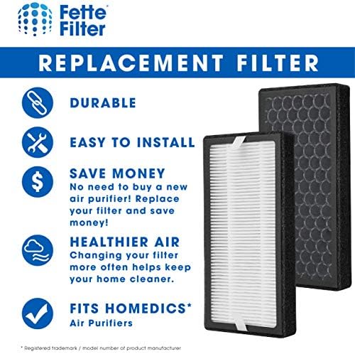 Fette Filter-Замена на филтерот за прочистување на воздухот Компатибилен со филтерот за замена на Homedics TotalClean AP-DT10 и AP-DT10WT. Споредете