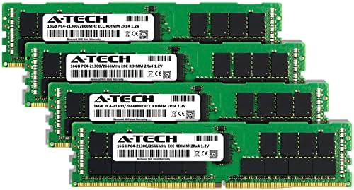 A-Tech 64gb Комплет Меморија RAM МЕМОРИЈА За Dell PowerEdge T640-DDR4 2666MHz PC4-21300 ECC Регистрирани RDIMM 2rx4 1.2 V-Сервер