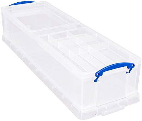 Навистина Корисна Кутија 22 Литарска Пластична Кутија за Складирање со 2 Фиоки Јасно, Јасно/Сино