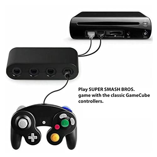 Gamecube Контролер Адаптер со 4 Порти ОДГОВАРА за Nintendo Wii U, Nintendo Прекинувач RIUSE