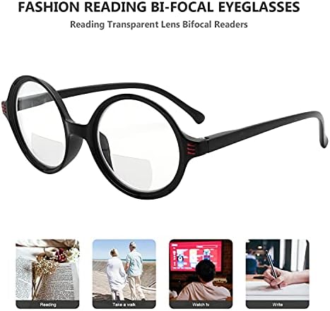 Очила за Очи 4-пакување Бифокални Очила За Читање Жени Мали Леќи Тркалезни Двофокални Читатели