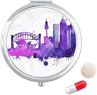 Австралија Сиднеј Опера Куќа Акварел Пилула Случај Џеб Медицина Кутија За Складирање Контејнер Диспензерот