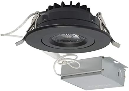 Satco S11619 12 ВАТИ ПРЕДВОДЕНА Директна Жица Downlight; Gimbaled; 4 инчи; 3000K; 120 Волти; Затемнети; Круг; 12 Светилки Во