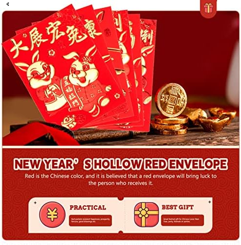 Црвен Пакет Кинеска Нова Година Црвени Пликови 60 Парчиња Кинески Црвени Пликови 2023 Нова Година Среќни Пари Пакети Хонг Бао За Роденден