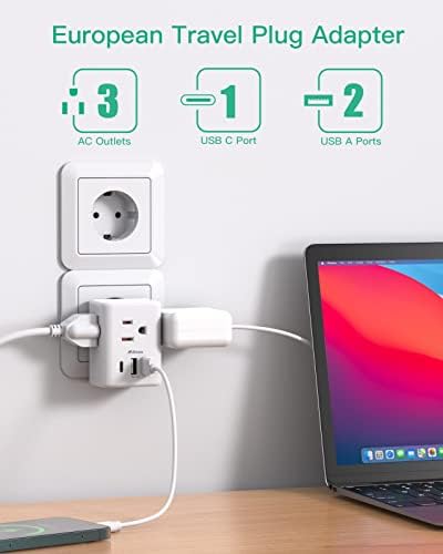 Outlet Extender Multi Plug Explet - USB wallиден полнач со 3 USB порти, без најважни затегнувачи за крстарење за брод и патувања, наведени