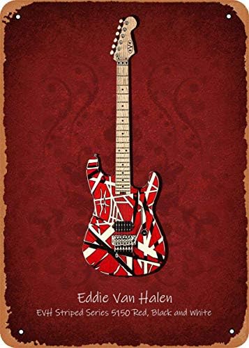 2021 година Познати гитари Еди Ван Хален Плакета Постер Метал Калај знак Гроздобер ретро wallид декор 20x30см домашна декорација