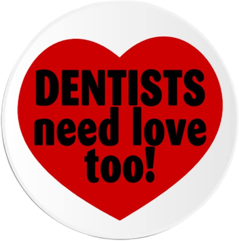 На Стоматолозите Им Е Потребна И Љубов - 10 Пакет Налепници За Круг 3 Инчи-Забни Заби