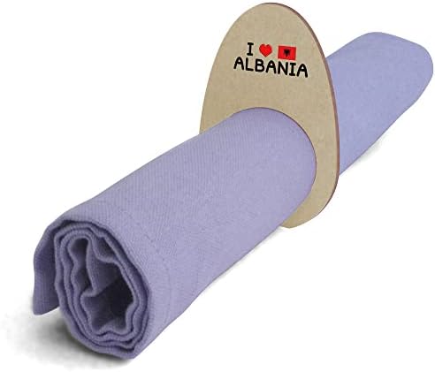 5 x 'Ја сакам Албанија' дрвени прстени/држачи за салфетка