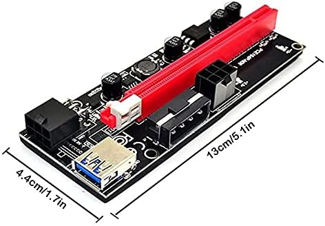 Конектори 6PCS Најновиот USB 3.0 PCI -E Riser Ver 009S Express 1x 4x 8x 16x Extender Riser Adapter картичка Ver009 SATA 15PIN