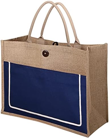 19 Екстра голема торбичка за платно, торба за круни, тешки за намирници, торбички за намирници, торбички за плажа торба со џебови
