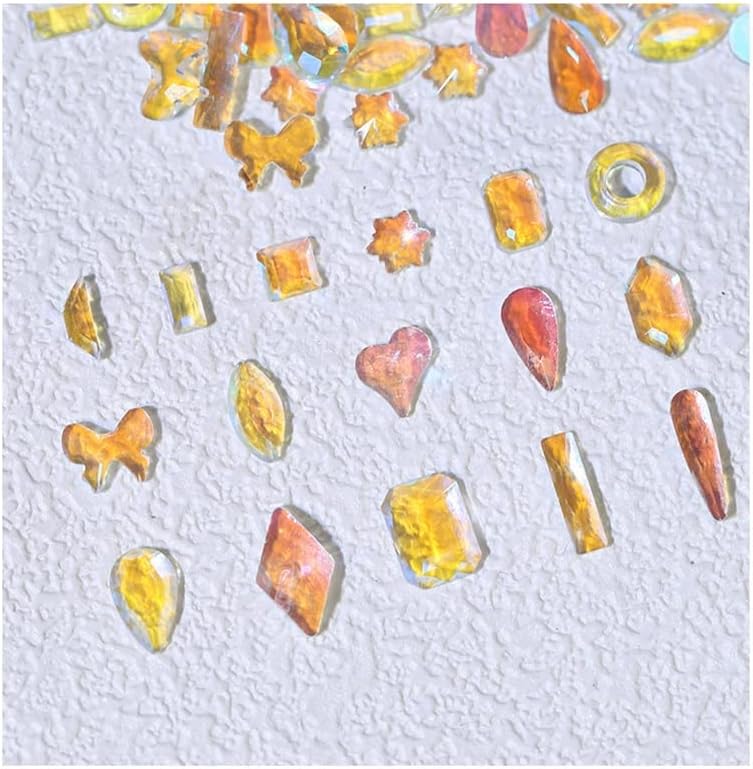 Додатоци за нокти 100 парчиња/постави зајдисонце во боја триаголник starвезда месечина праска срце бонбони кристална вежба DIY нокти украси