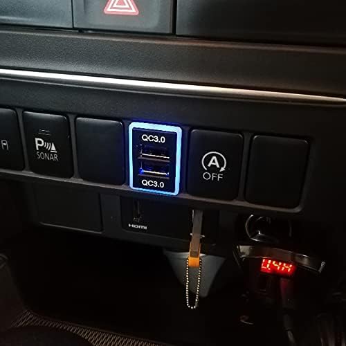 Chelink Брзо полнење 3.0 Двојна USB полнач за полнач на полнач со LED светло за Toyota Highlander Reiz Rav4 Yairs Prius