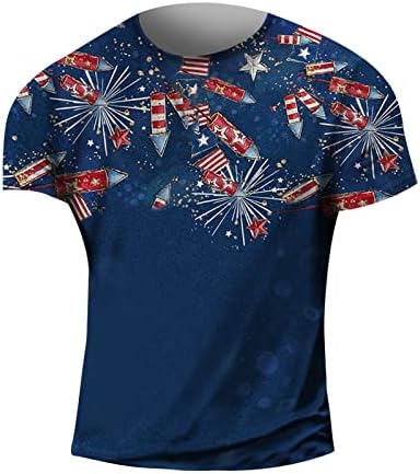 БМИСЕГМ летни мажјаци за мажи маички кошули со кратки ракави лето 3Д дигитално печатење Ден на независност Ден на ден Т.