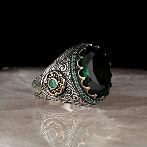 2023 Нов дијамантски рингдиаманд облик круг гроздобер голем ринг -скапоцен камен сафир прстен подарок зелен прстен прстен прстен прстен