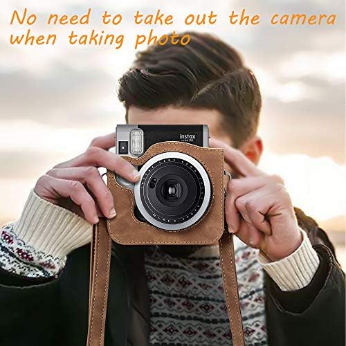 Fintie Заштитен Случај Компатибилен Со Fujifilm Instax Mini 90 Нео Класичен Инстант Филм Камера-Премиум Веганска Кожна Чанта Покријте