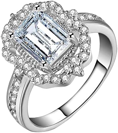 Плачејќи лице прстен мода женска цирконија, блукан дијамантски ангажман венчален прстен за мажи и женски подароци