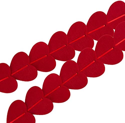 Декорации За Денот на вљубените-80 ПАРЧИЊА Црвена Венец Од Венец Што Виси Низа Срца-БЕЗ Самодоверба-Декор За Денот На Вљубените За Годишнина