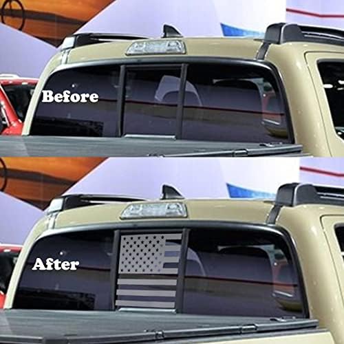 Аликатонг Одговара На Тојота Такома -2020 Заден Заден Среден Прозорец Американско Знаме На САД Винил Налепница Мат Црна 1 ПАРЧИЊА