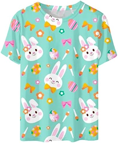 Велигденски маички за жени за жени Велигденски кошули за зајаче, плус големина слатки врвови за жени трендовски плус големина блузи