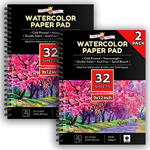 Акварел хартија во боја на вода хартија бела, 2 пакувања - книга за скици во боја на хартија во вода - подлога за хартија за