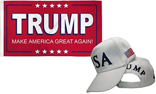 MWS 3x5 3'x5 'Трамп ја направи Америка одлична црвена и САД Трамп 45 -ти претседател бел капа Громти со двојно зашиен врвен квалитет