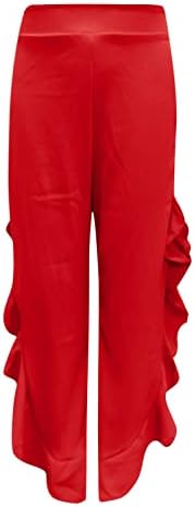 Miashui Business Casual for Women Pants плус големина дами удобна цврста боја висока половината летни панталони за жени