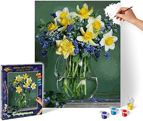 Noris Spiele Paint by Bues - Schipper 609130789 Сартии на пролетна цветна сијалица - 40 x 50 см, шарени