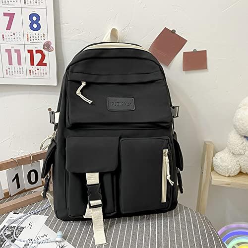 Едноставно платно ранец со голем капацитет Студентски хит лаптоп во боја, средношколска торба, случајно патување со преносен рекреација