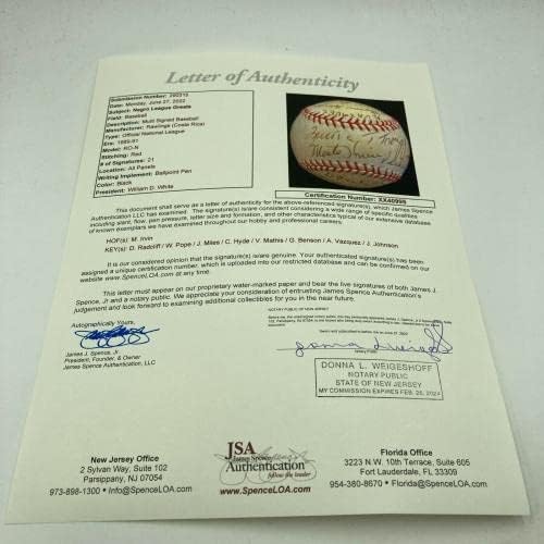 Легенди на Негро лига мулти потпишани бејзбол на Националната лига 21 Сигс ЈСА Коа - Автограмски бејзбол