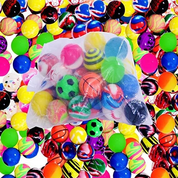 Chwang 20 парчиња 25мм жив топки разновидни гумени топки, филер за забави, високи топчиња за трескање за деца