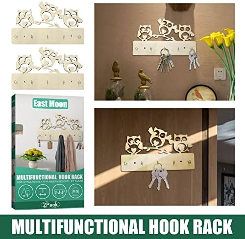 BSXGSE Creative Creative Wooden Rack Owl Hook Multifunctional Hooks Bay Wash