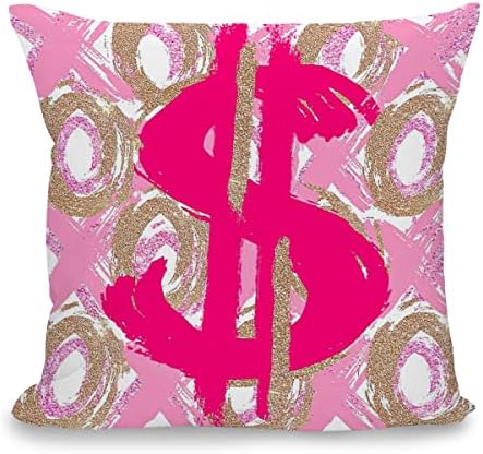 Подлога за перници за перници за перници 18 '' x x 18 '', Xoxo пари знак за топло розово украсно декоративно покритие, кауч софа