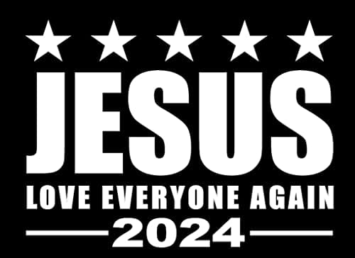 Исус 2024 Повторно сакајте ги сите налепници - 5 Декларации {Бело - Исус за претседател, Доналд Трамп, Републиканците, oeо Бајден, Патриот,