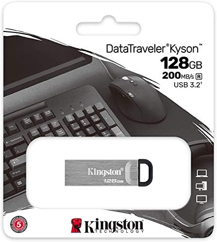 Кингстон 128gb DataTraveler Kyson USB 3.2 Флеш Диск 200MB / S ГОЛЕМА Брзина USB За Компјутер Пакет со 1 Сѐ Освен Стромболи Јаже