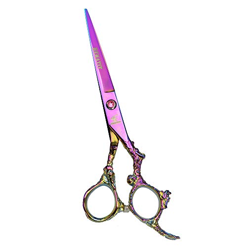 Fomalhaut6 инчи мода високо-одделение виолетова 440C челична розова дијамантска завртка змеј змеј рачка за фризерски алатки за фризури
