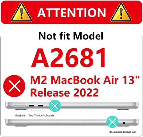 Двол 4 Во 1 Проѕирно Куќиште За Тврда Обвивка За Печатење за 2021 2020 2019 2018 Macbook Air 13 Инчен Модел А2337 М1 А2179 А1932-Океан