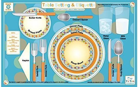 За Разговор Поставување На Табелата За Поставување на Табелата &засилувач; Бонтон Оброк Јадење Деца мат тот1037