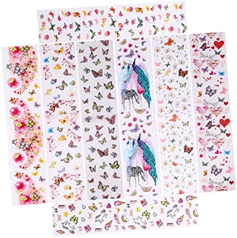 Минкиси 60 листови подароци хартија за хартија нокти на ноктите за нокти за декорации жени декорација костум за маникирки пеперутки разнобојни