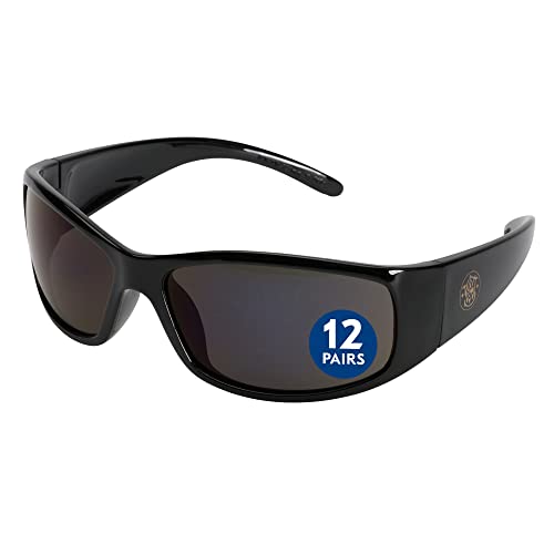 Безбедносни очила Смит и Весон ™ Безбедност, леќи за чад, црна рамка, унисекс очила за сонце за мажи и жени