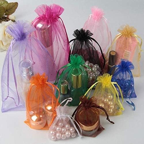 БАЛСА Круг 100 парчиња 6x15-инчен розов органза подарок бонбони за бонбони за мирување торбички за време